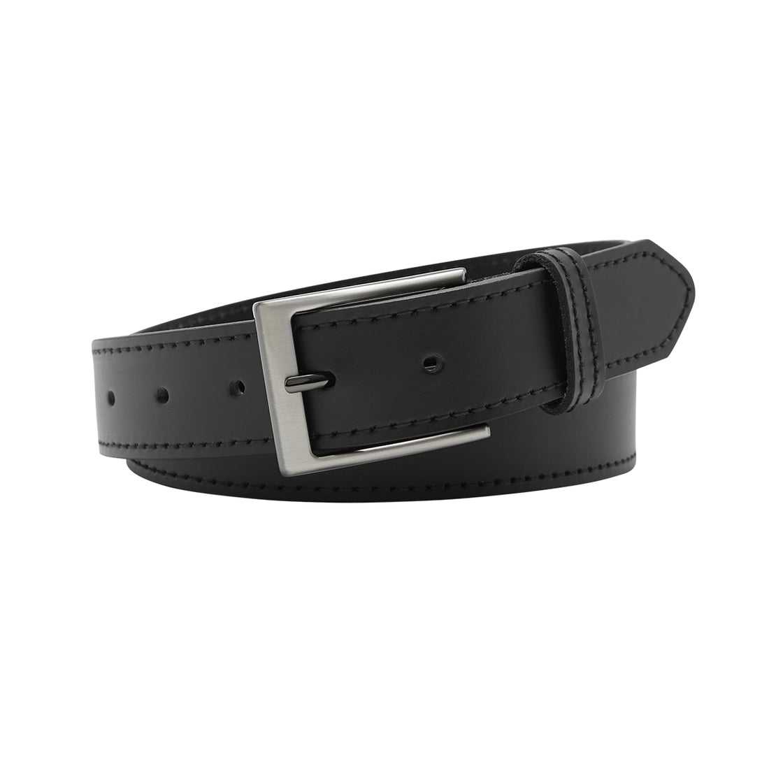 McALLISTER Black. Buffalo Leather Belt. 35mm width.-Buffalo Leather Belts-PEROZ Accessories