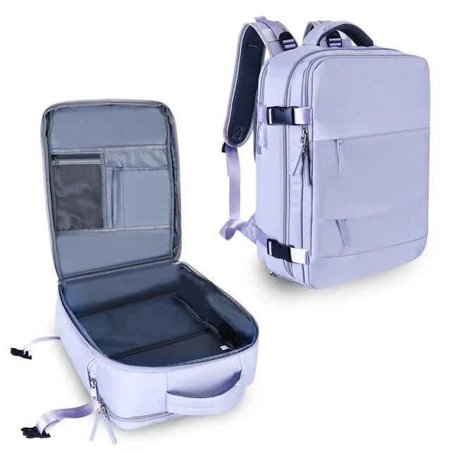 Anypack Backpack Purple Multi-Function Luggage Lightweight Waterproof Women&