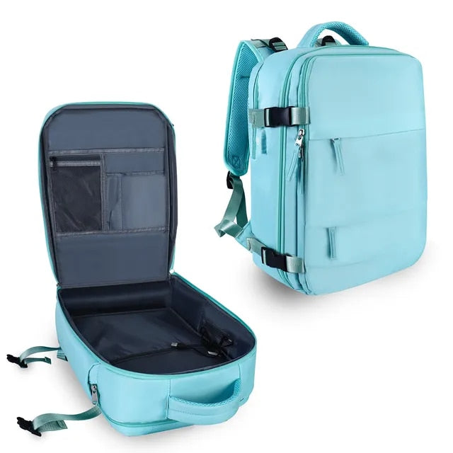 Anypack Backpack Blue Multi-Function Luggage Lightweight Waterproof Women&
