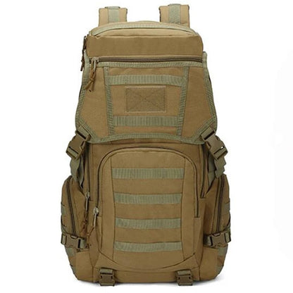 Anypack Backpack Khaki Camping Hiking Daypack Army Rucksack Outdoor Fishing Sport Hunting Climbing Waterproof Bag 50L-Backpacks-PEROZ Accessories
