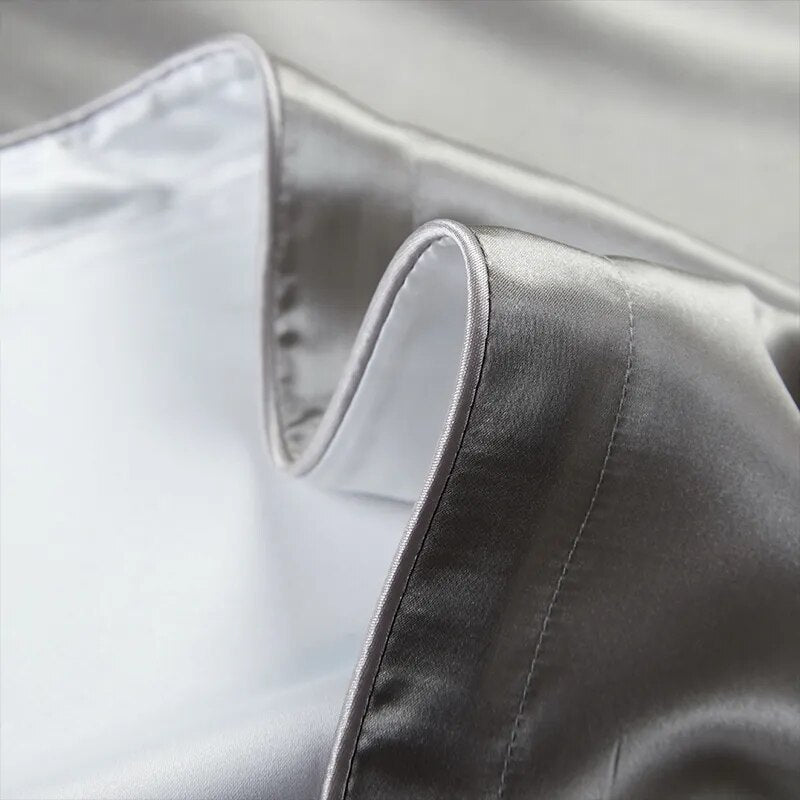 Anyhouz Pillowcase 50x75cm Light Gray Pure Real Silk For Comfortable And Relaxing Home Bed-Pillowcases-PEROZ Accessories
