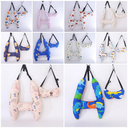 Anypack Car Travel Pillow White Dinosaur 1 Set for Kids and Adult Neck Head Support H-Shape Travel Pillow-Neck Pillow-PEROZ Accessories