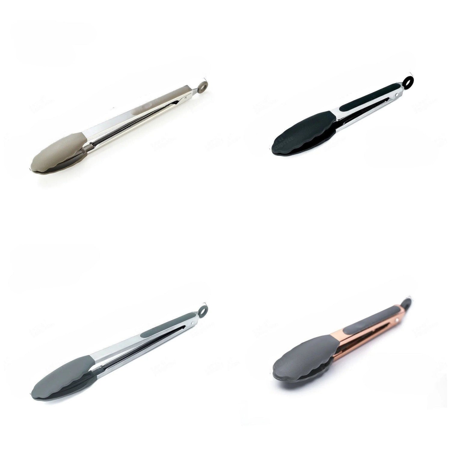 Anygleam Tong Stainless Steel Large Black Handle Clip Heat Resistant Cooking Baking Salad Steak Kitchen Gadget-Kitchen Tools &amp; Utensils-PEROZ Accessories