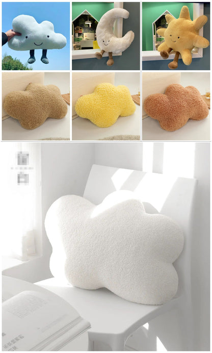 Anyhouz Plush Pillow Khaki Cloud Shape Stuffed Soft Pillow Seat Cushion Room Decor-Pillow-PEROZ Accessories