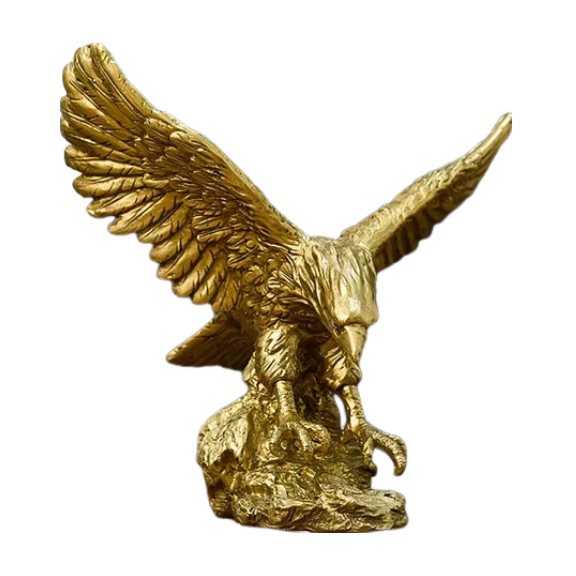 Anyhouz Home Figurine Golden Eagle Statue Small Resin for Living Room Desktop Decoration Accessories Gifts-Sculptures &amp; Statues-PEROZ Accessories