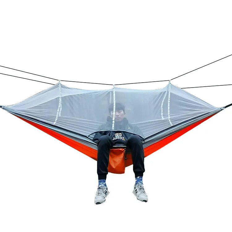 Anypack Camping Swing Chair Red Outdoor Mosquito Net Hammock Anti-Mosquito Nylon Parachute Cloth Indoor Swing Chair Portable Camping Supplies-Camping Essentials-PEROZ Accessories