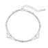 Anyco Bracelet Minimalist Hollow Heart Double Layers Stackable Extension Chain 925 Sterling Silver Bead Link Chain Bracelet-Bracelets-PEROZ Accessories