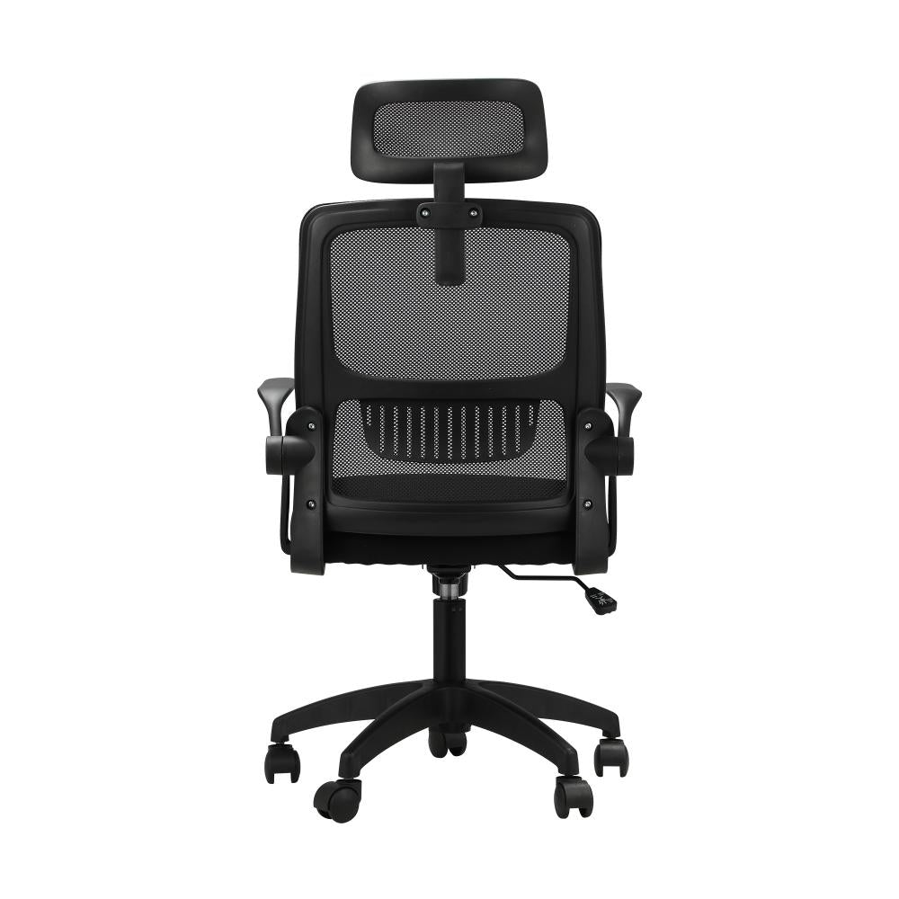 Oikiture Office Chair Home Computer Chairs Black Gaming Chair Mesh Headrest and Backrest