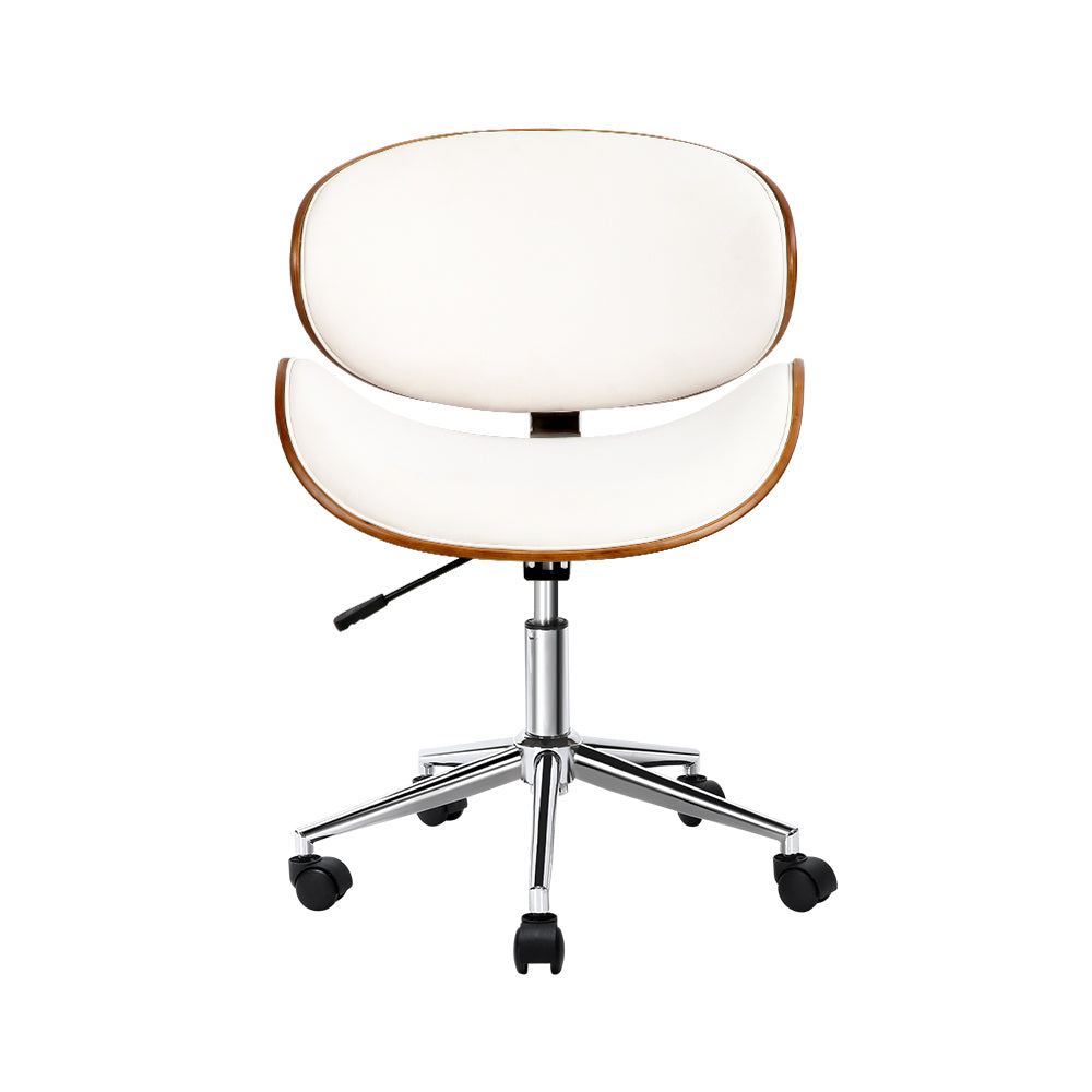 Artiss Leather Office Chair White-Furniture &gt; Office - Peroz Australia - Image - 4