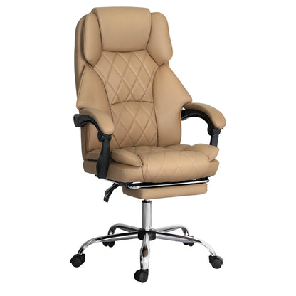 Artiss Executive Office Chair Leather Footrest Espresso-Furniture &gt; Bar Stools &amp; Chairs-PEROZ Accessories