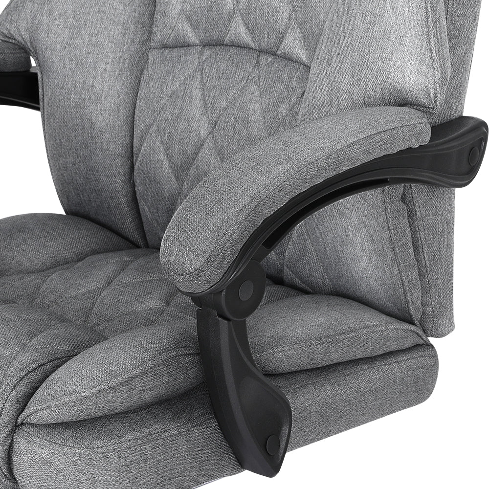 Artiss Executive Office Chair Fabric Recliner Grey-Furniture &gt; Bar Stools &amp; Chairs-PEROZ Accessories