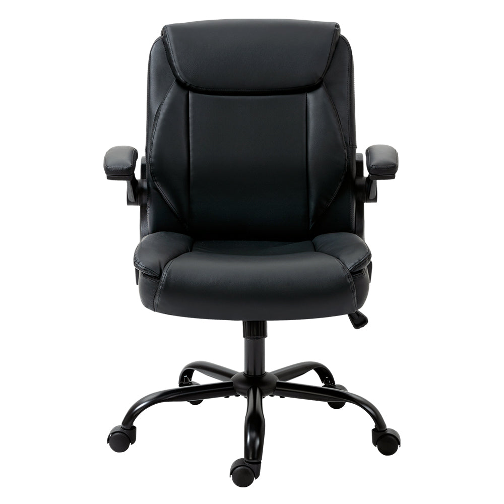 Artiss Office Chair Leather Computer Desk Chairs Executive Gaming Study Black-Furniture &gt; Office - Peroz Australia - Image - 4