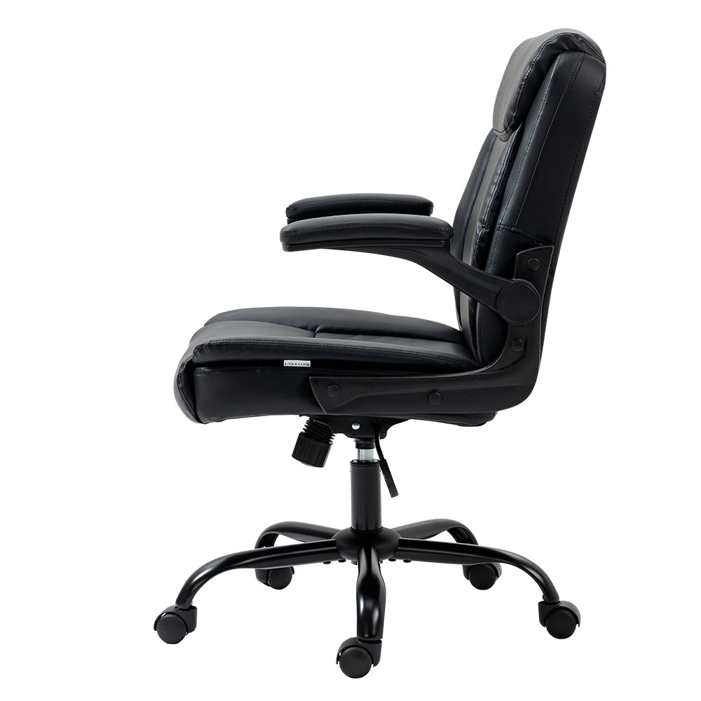 Artiss Office Chair Leather Computer Desk Chairs Executive Gaming Study Black-Furniture &gt; Office - Peroz Australia - Image - 5
