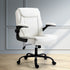 Artiss Office Chair Leather Computer Executive Chairs Gaming Study Desk White-Furniture > Office - Peroz Australia - Image - 1