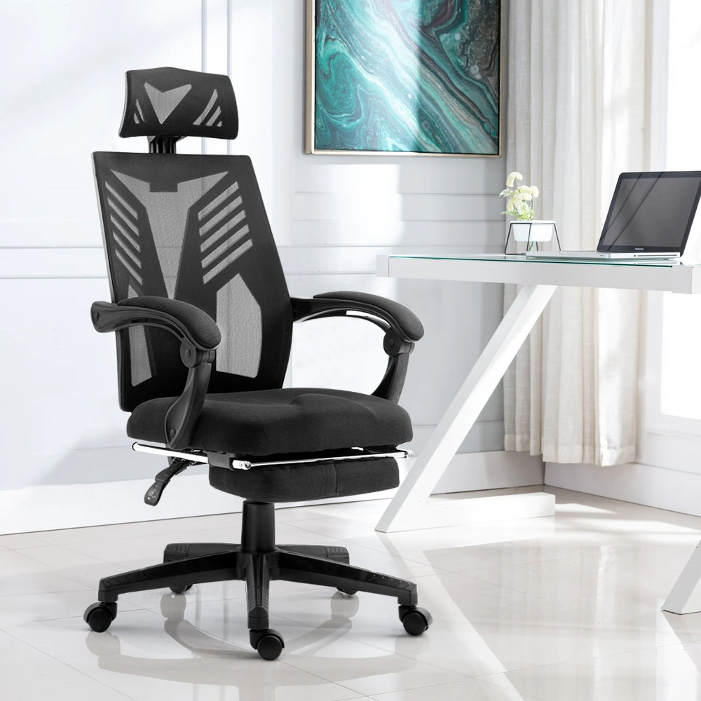Artiss Gaming Office Chair Computer Desk Chair Home Work Recliner Black-Furniture &gt; Office - Peroz Australia - Image - 8
