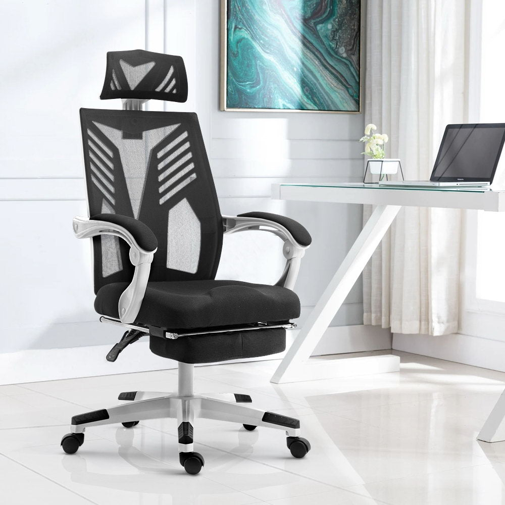 Artiss Gaming Office Chair Computer Desk Chair Home Work Recliner White-Furniture &gt; Office - Peroz Australia - Image - 8