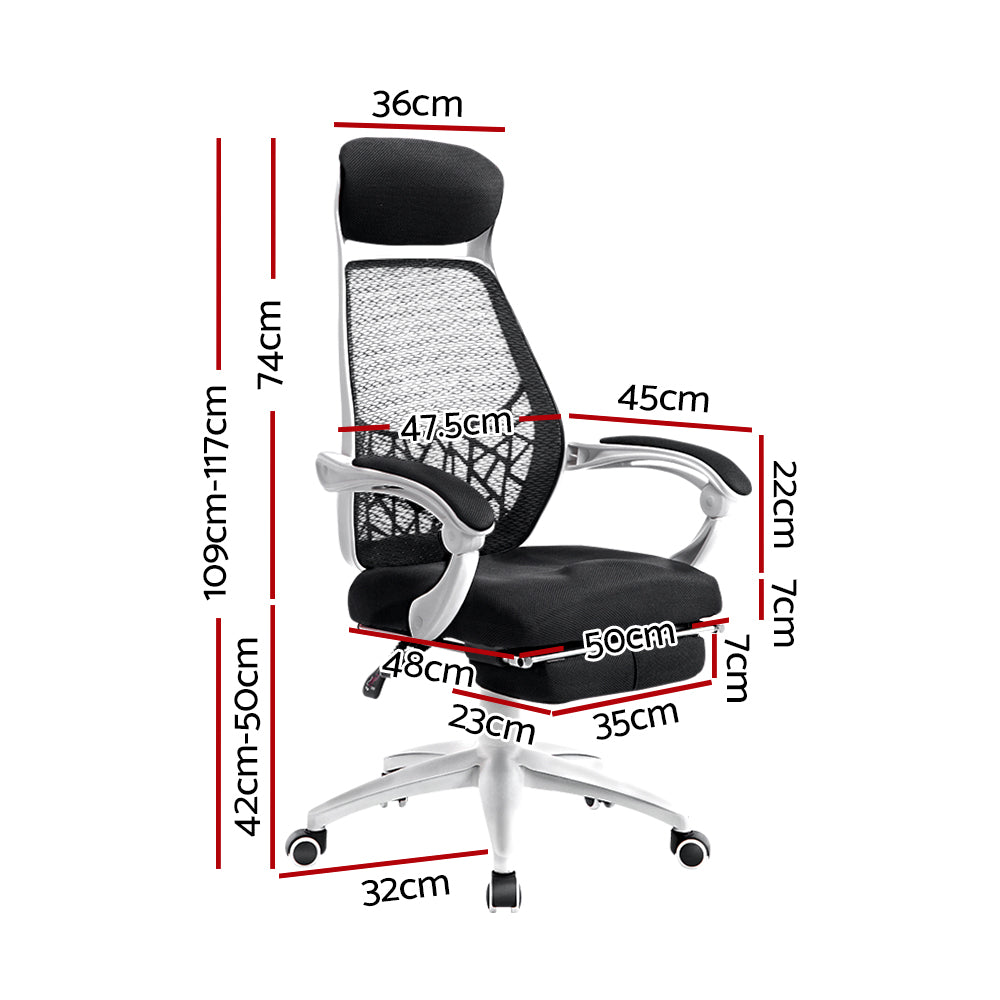 Artiss Gaming Office Chair Computer Desk Chair Home Work Study White-Furniture &gt; Office - Peroz Australia - Image - 2