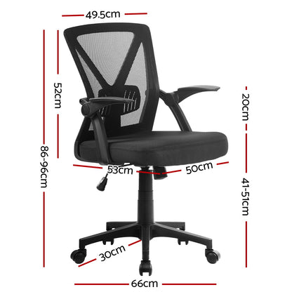 Artiss Gaming Office Chair Mesh Computer Chairs Swivel Executive Mid Back Black-Furniture &gt; Office - Peroz Australia - Image - 4