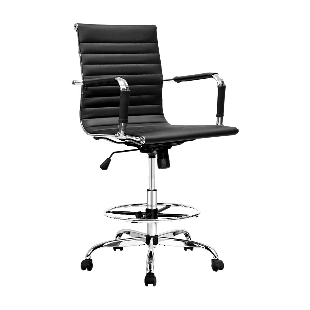 Artiss Office Chair Veer Drafting Stool Mesh Chairs Armrest Standing Desk Black-Furniture &gt; Office - Peroz Australia - Image - 2