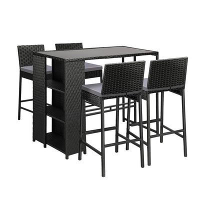 Shop Livsip Outdoor Dining Set Patio Furniture Rattan Bar Table Chairs Bar Stools Set  | PEROZ Australia