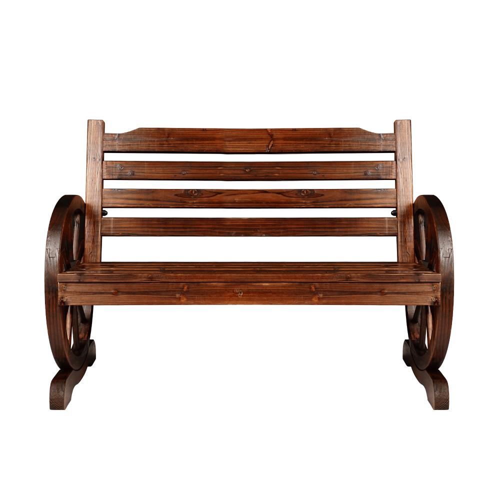 Livsip Wooden Garden Bench Wagon Chair Seat Outdoor Patio Furniture Lounge Wheel-Wagon Chair-PEROZ Accessories