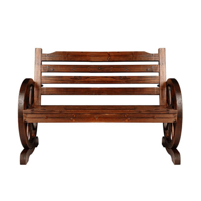 Livsip Wooden Garden Bench Wagon Chair Seat Outdoor Patio Furniture Lounge Wheel-Wagon Chair-PEROZ Accessories