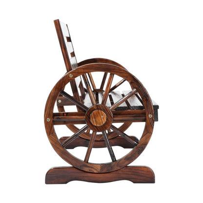 Livsip Wooden Garden Bench Wagon Chair Seat Outdoor Patio Furniture Lounge Wheel-Wagon Chair-PEROZ Accessories