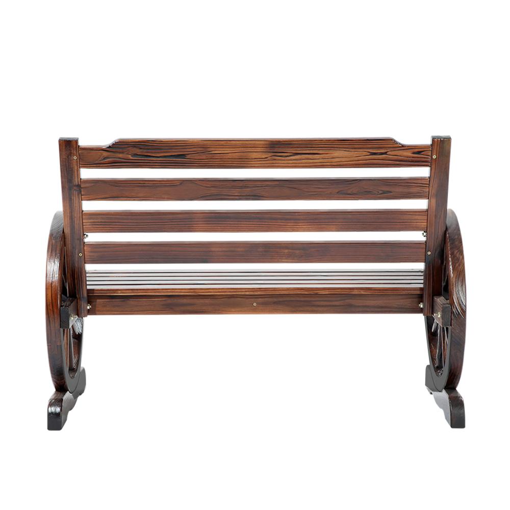 Livsip Wooden Garden Bench Wagon Chair Seat Outdoor Patio Furniture Lounge Wheel-Wagon Chair-PEROZ Accessories