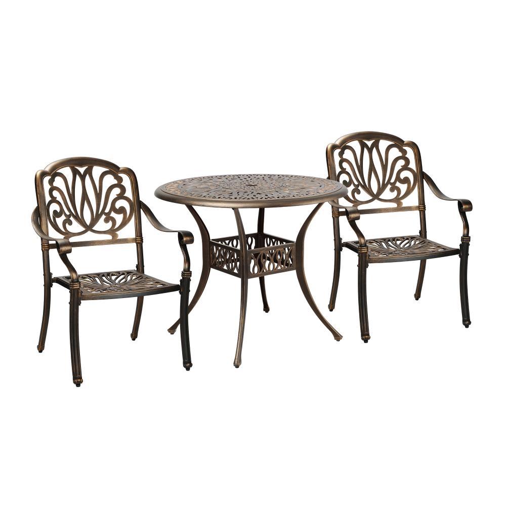 Livsip Outdoor Dining Chairs 3 Piece Bistro Set Cast Aluminium Patio Furniture |PEROZ Australia