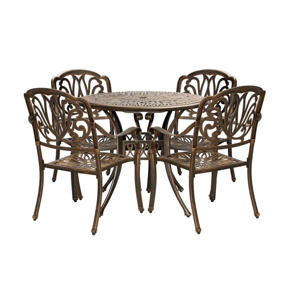 Livsip Outdoor Furniture 5 Piece Dining Set Chairs Table Bistro Set Patio Garden |PEROZ Australia
