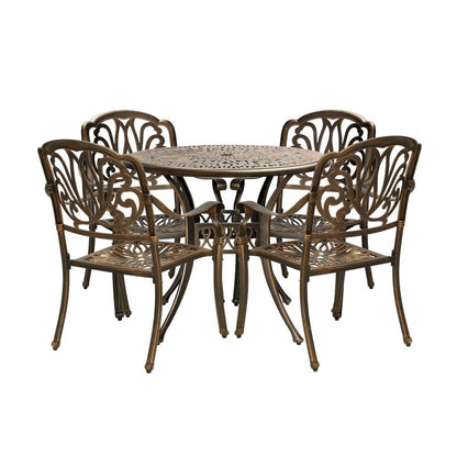 Livsip Outdoor Furniture 5 Piece Dining Set Chairs Table Bistro Set Patio Garden |PEROZ Australia