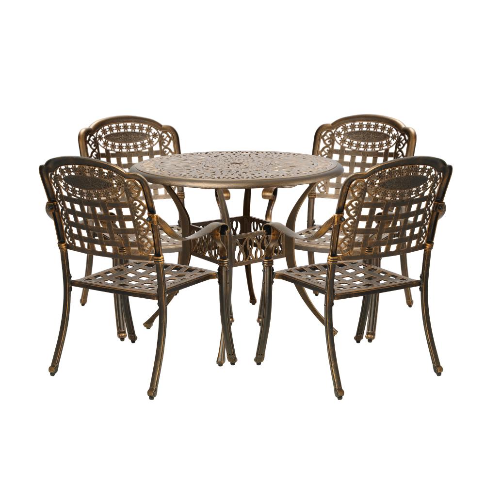 Livsip Outdoor Setting Dining Chairs Bistro Set Patio Garden Furniture 5 Piece |PEROZ Australia