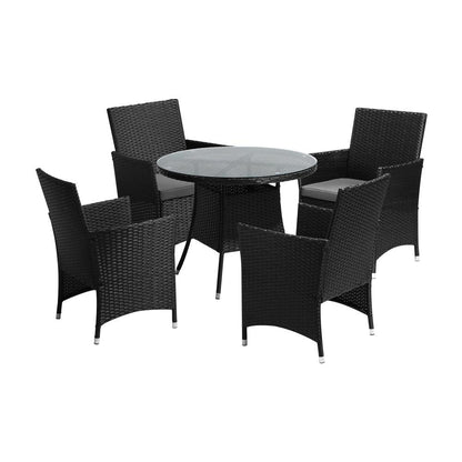 Shop Livsip 5 PCS Outdoor Dining Set Table &amp; Chairs Patio Furniture Lounge Setting  | PEROZ Australia