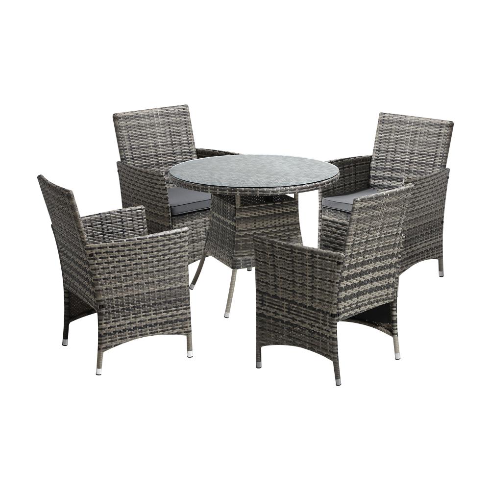 Shop Livsip Outdoor Dining Set Table &amp; Chairs 5PCS Patio Furniture Lounge Setting  | PEROZ Australia