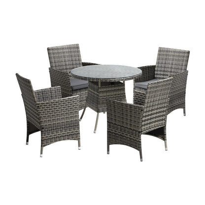 Shop Livsip Outdoor Dining Set Table &amp; Chairs 5PCS Patio Furniture Lounge Setting  | PEROZ Australia