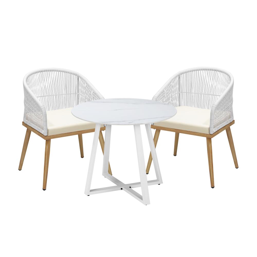 Livsip 3PCS Outdoor Dining Setting Table and Chairs Patio Furniture Bistro Set |PEROZ Australia