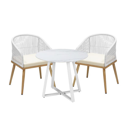 Livsip 3PCS Outdoor Dining Setting Table and Chairs Patio Furniture Bistro Set |PEROZ Australia
