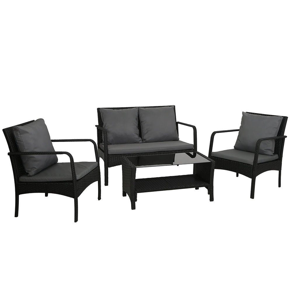Gardeon Outdoor Furniture Lounge Table Chairs Garden Patio Wicker Sofa Set-Furniture &gt; Outdoor-PEROZ Accessories