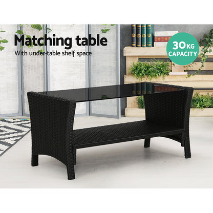Gardeon Outdoor Furniture Lounge Table Chairs Garden Patio Wicker Sofa Set-Furniture &gt; Outdoor-PEROZ Accessories