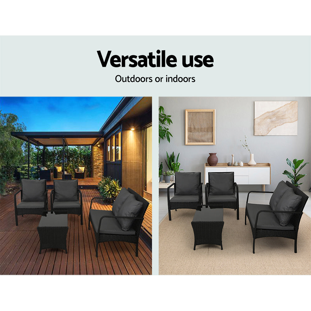 Gardeon Outdoor Furniture Lounge Table Chairs Garden Patio Wicker Sofa Set-Furniture &gt; Outdoor-PEROZ Accessories