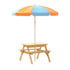 Keezi Kids Outdoor Table and Chairs Picnic Bench Set Umbrella Water Sand Pit Box-Baby & Kids > Kid&