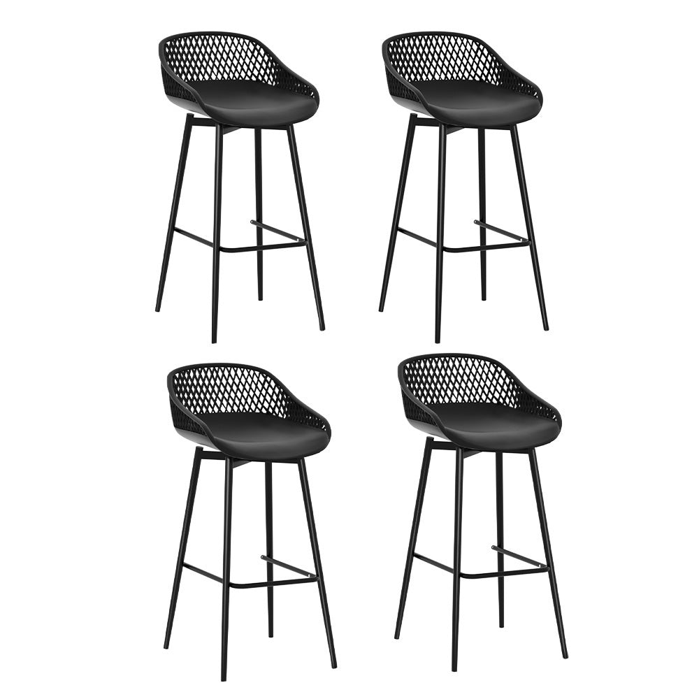 Gardeon 4pcs Outdoor Bar Stools Plastic Metal Bistro Patio Dining Chair Balcony-Furniture &gt; Outdoor-PEROZ Accessories