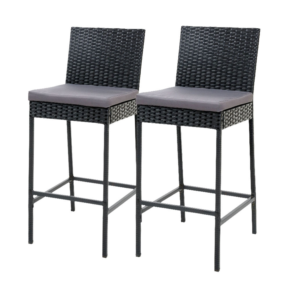 Gardeon Set of 2 Outdoor Bar Stools Dining Chairs Wicker Furniture-Furniture &gt; Outdoor-PEROZ Accessories