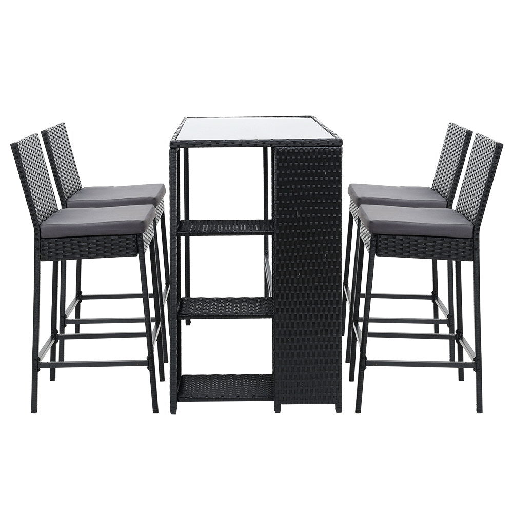 Gardeon Outdoor Bar Set Table Stools Furniture Dining Chairs Wicker Patio Garden-Furniture &gt; Outdoor-PEROZ Accessories