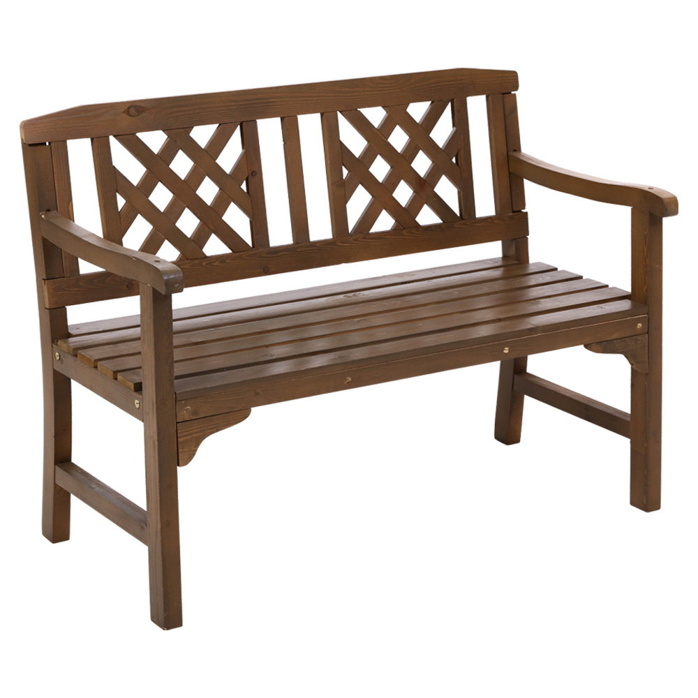 Gardeon Wooden Garden Bench 2 Seat Patio Furniture Timber Outdoor Lounge Chair Natural-Furniture > Outdoor-PEROZ Accessories