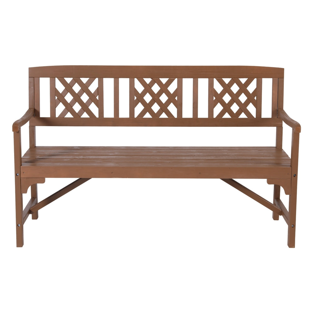 Gardeon Outdoor Garden Bench Wooden Chair 3 Seat Patio Furniture Lounge Natural-Outdoor Benches-PEROZ Accessories