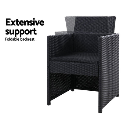 Gardeon Outdoor Chairs Dining Patio Furniture Lounge Setting Wicker Garden-Furniture &gt; Outdoor-PEROZ Accessories