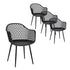 Gardeon 4PC Outdoor Dining Chairs PP Lounge Chair Patio Furniture Garden Black-Furniture > Outdoor-PEROZ Accessories