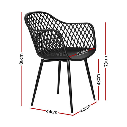 Gardeon 4PC Outdoor Dining Chairs PP Lounge Chair Patio Furniture Garden Black-Furniture &gt; Outdoor-PEROZ Accessories