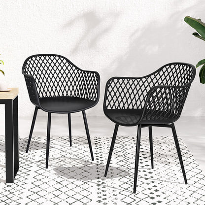 Gardeon 4PC Outdoor Dining Chairs PP Lounge Chair Patio Furniture Garden Black-Furniture &gt; Outdoor-PEROZ Accessories